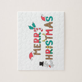Puzzle Elemento de palabra Feliz Navidad