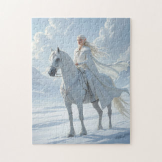 Puzzle Elf Queen on Majestic White Horse