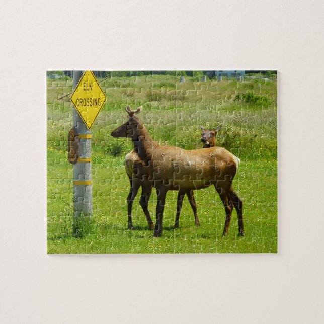 Puzzle Elk Crossing California Wildlife Photography (Horizontal)