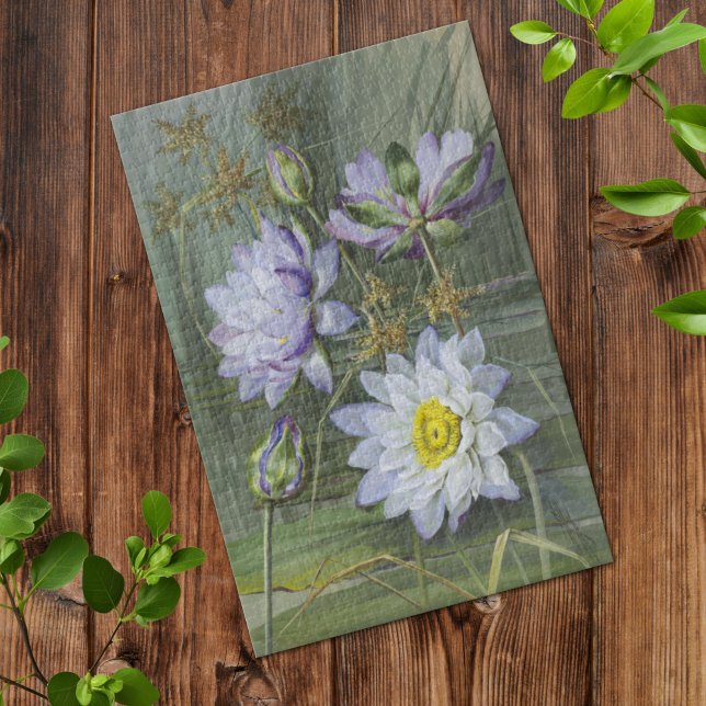 Puzzle Ellis Rowan Blue Water Lily Vintage Flowers (Subido por el creador)