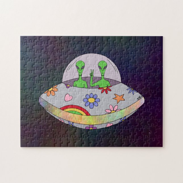 Puzzle Ellos vienen en paz OVNI (Horizontal)