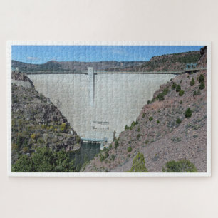 Puzzle Embalse de la presa de Gorge en llamas. Fotografía