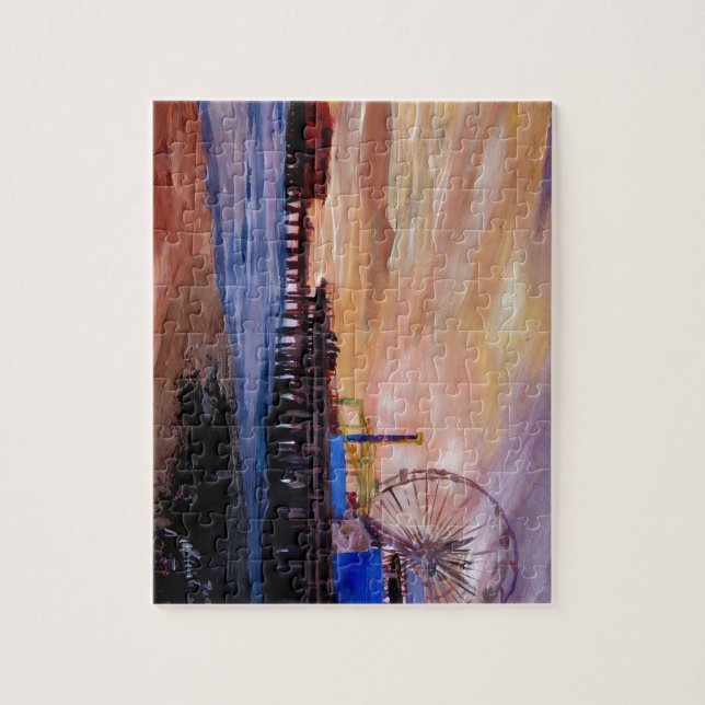 Puzzle Embarcadero de Santa Mónica en la puesta del sol (Vertical)