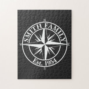 Puzzle Emblema personalizable de monograma de estrella de