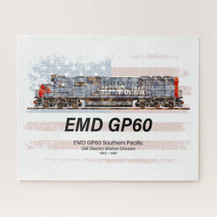 Puzzle EMD GP60 Locomotora Diesel y bandera estadounidens