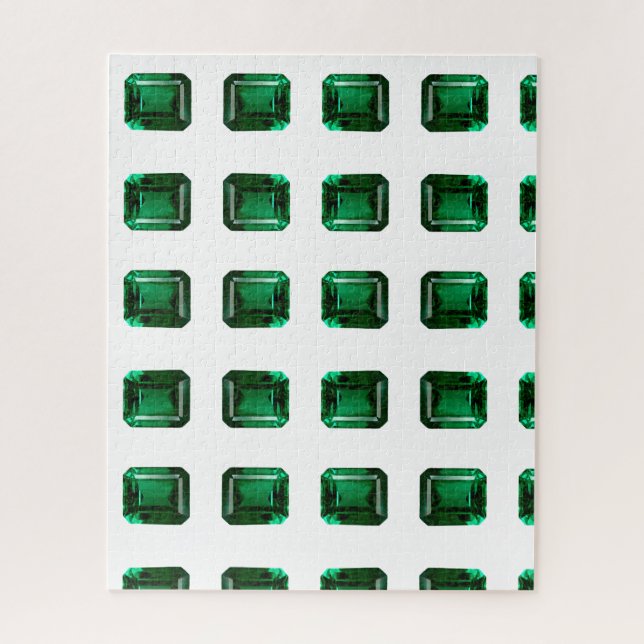 Puzzle Emerald Gemstone Green (Vertical)