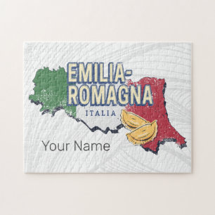 Puzzle Emilia Romagna Bandera Italia Región Retro Mapa de