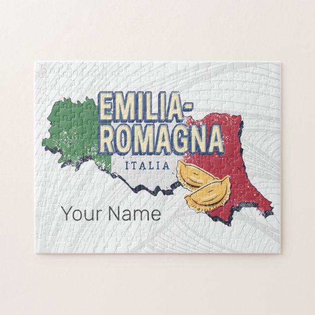 Puzzle Emilia Romagna Bandera Italia Región Retro Mapa de (Horizontal)