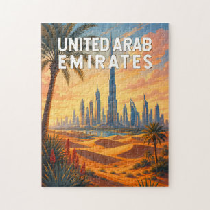 Puzzle Emiratos Árabes Unidos Ilustración Arte Viaje