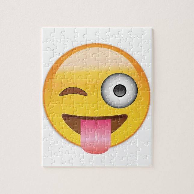 Puzzle Emoji - cara con la lengua (Vertical)