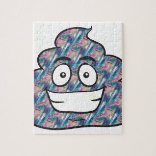 Puzzle emoji de caca holográfica