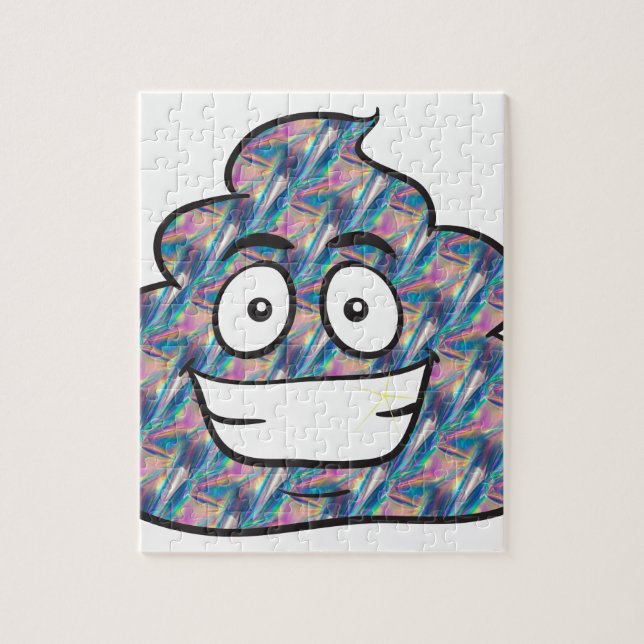 Puzzle emoji de caca holográfica (Vertical)