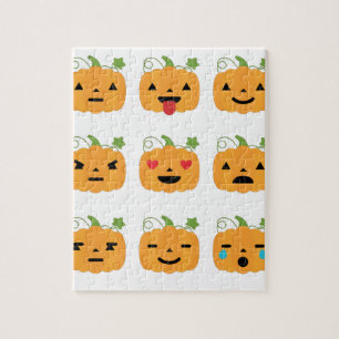 Puzzle emojis de calabaza de halloween