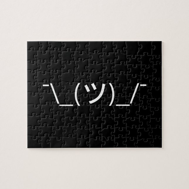 Puzzle Emoticon de arbusto ¯\_(ツ)_/ Ø Kaomoji japonés (Horizontal)