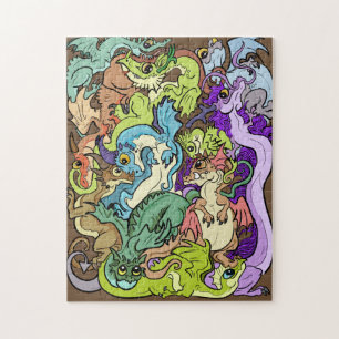 Puzzle empaquetados en dragones de fiesta