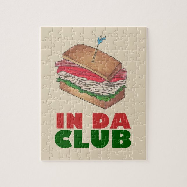 Puzzle En Da Club Turkey Club Sandwich Funny Foodie Gift (Vertical)