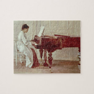 Puzzle En el piano, 1887 (aceite en lona)