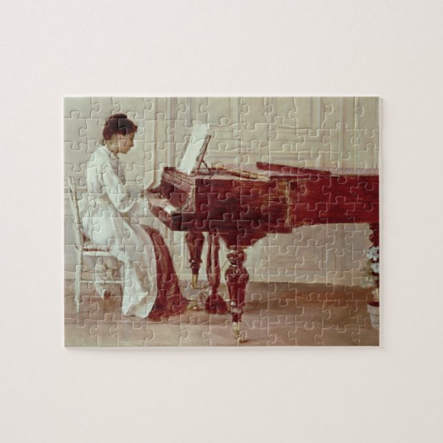 Puzzle En el piano, 1887 (aceite en lona) (Horizontal)