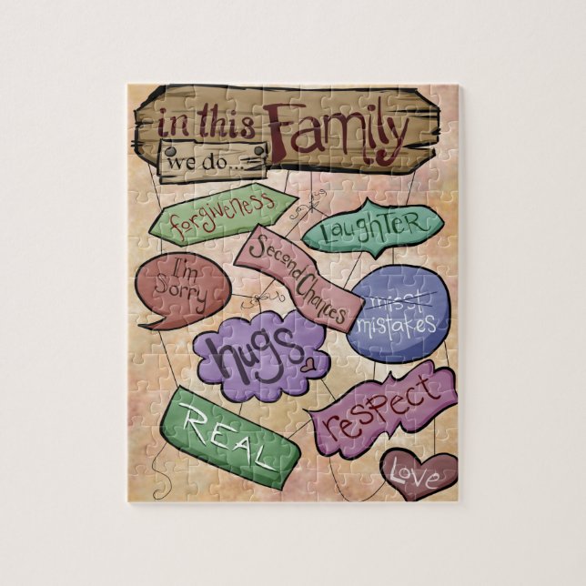 Puzzle En este arte inspirador de la cita de la familia… (Vertical)