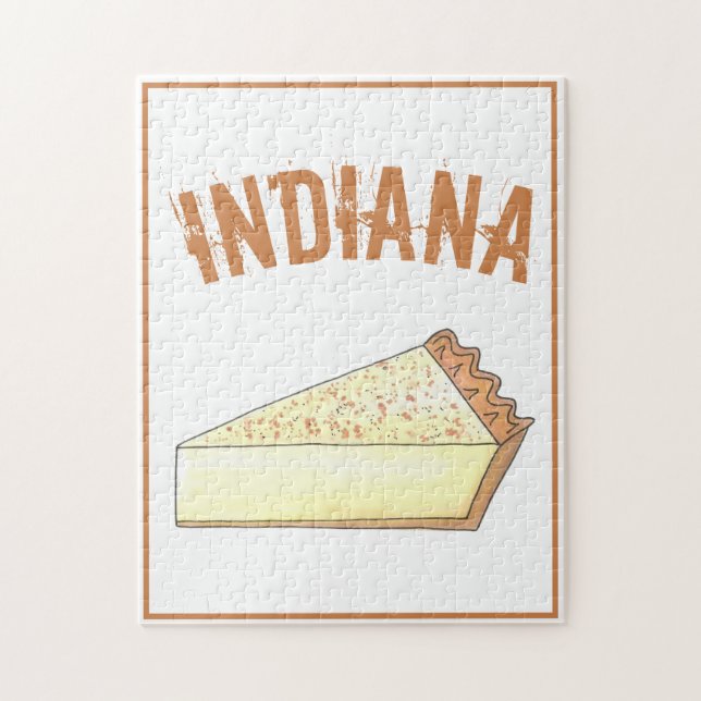 Puzzle En Indiana Hoosier Sugar Cream Pie Slice Postre (Vertical)