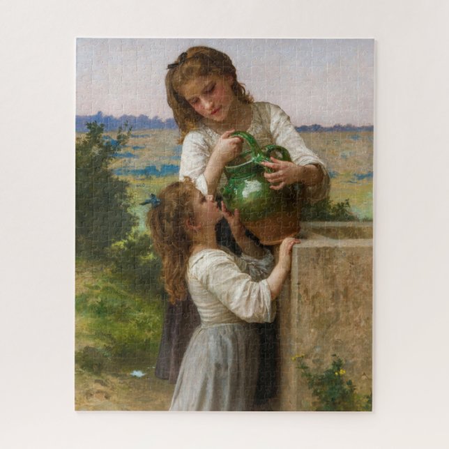 Puzzle En la Fuente: William Adolphe Bouguereau (Vertical)