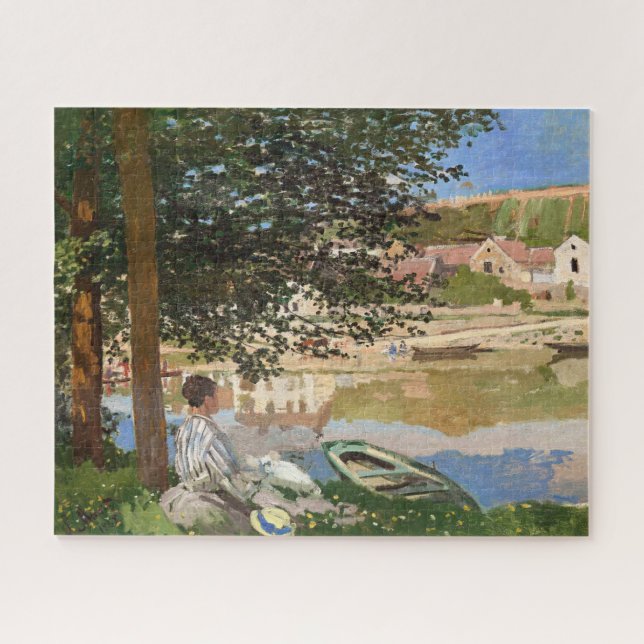 Puzzle En la orilla del Sena por Monet (Horizontal)