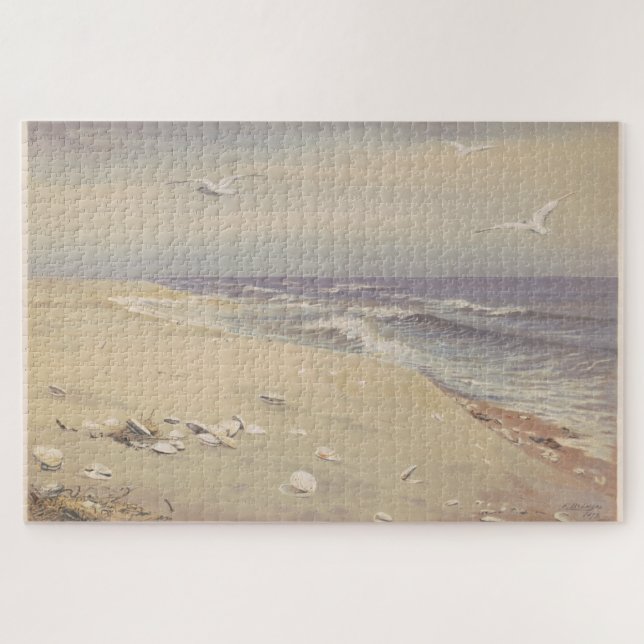 Puzzle En la playa (1879) - Arte costero vintage (Horizontal)