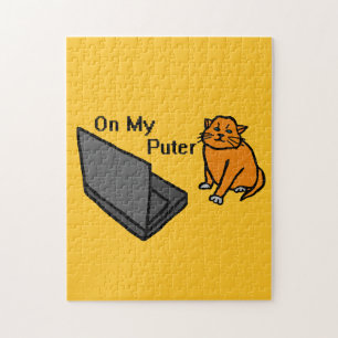 Puzzle En Mi Computadora Chistoso Meme De Gato Naranja