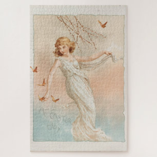 Puzzle "En Pascua Alegría" - Impresión Vintage, L. Prang 