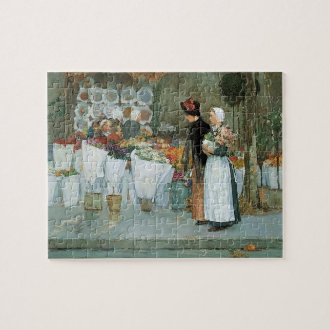Puzzle En The Florist, por Childe Hassam, Bella Artes de  (Horizontal)