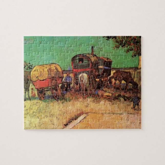 Puzzle Encampment of Gypsies Caravans by Vincent van Gogh (Horizontal)