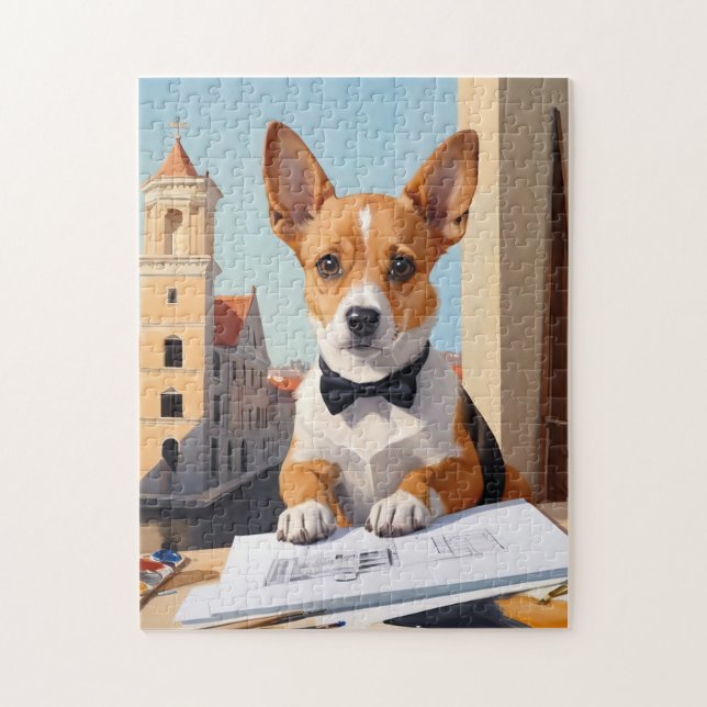 Puzzle Encantador arquitecto de Corgi Perro Lover (Vertical)