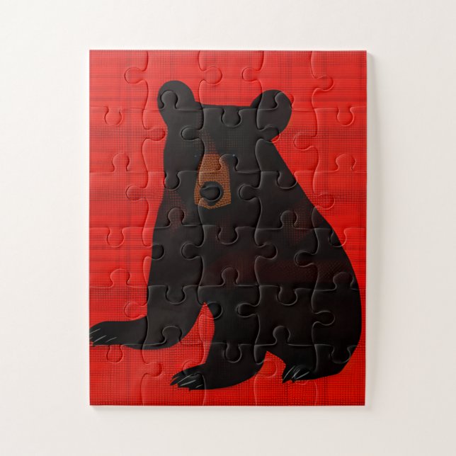 Puzzle Encantador libro de historias: cubo de oso negro (Vertical)