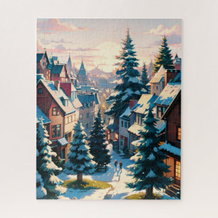 Puzzle Encantador pueblo invernal 