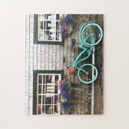 Puzzle Encantador Quaint Cape Cod Blue Bicycle Flowers Mo