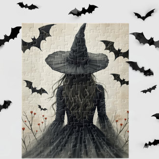 Puzzle Encantadora Bruja de Halloween