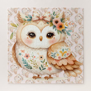 Puzzle Encanto de Boho Cottagecore Owl Floral Farmcore