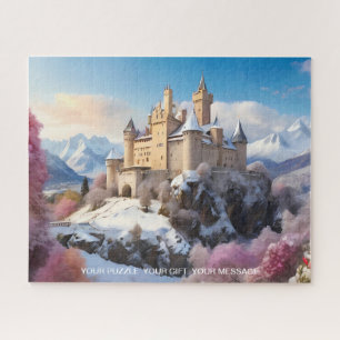 Puzzle Encanto de invierno: Castillo en las cumbres nevad