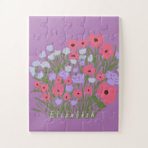 Puzzle Encanto floral de Bonito colorido + nombre persona