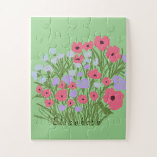 Puzzle Encanto floral de Bonito colorido + nombre persona