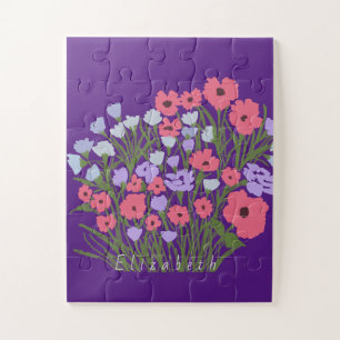 Puzzle Encanto floral de Bonito colorido + nombre persona