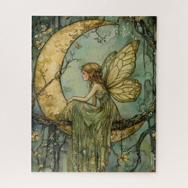 Puzzle Enchanted Fairy And Crescent Moon (Vertical)