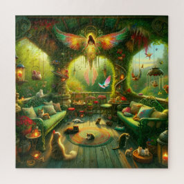 Puzzle Enchanted Fairy Cat Garden Porch