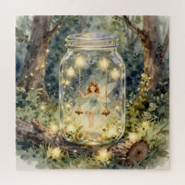 Puzzle Enchanted Fairy in a Jar in a Magical Forest