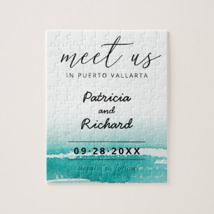 Puzzle Encuentranos en Boda de Destino Teal Save The Date