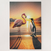 Encuentro Flamingo y Penguin Sunset