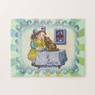 Puzzle Enfermera chica y perro