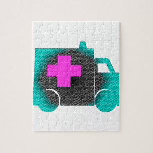 Puzzle enfermera de ambulancia azul cruz emt médico