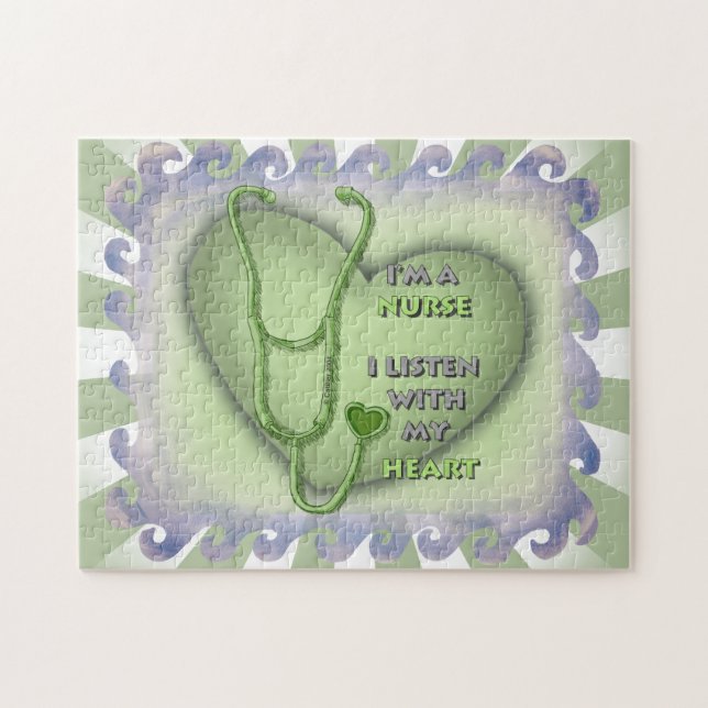 Puzzle Enfermero de corazón verde (Horizontal)