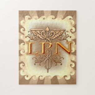 Puzzle Enfermero de LPN de Fancy Copper Caduceus